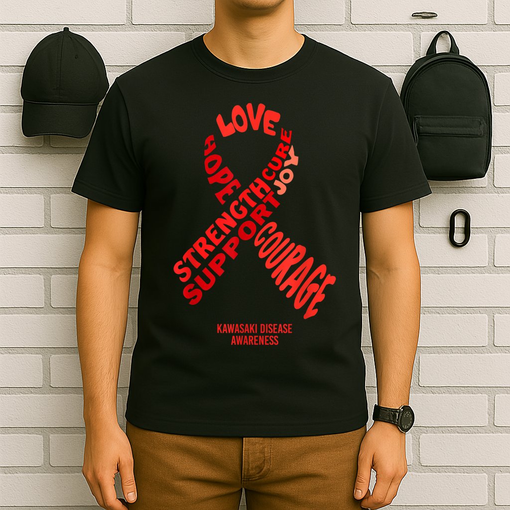 Kawasaki Disease Awareness Ribbon With Words T-Shirt