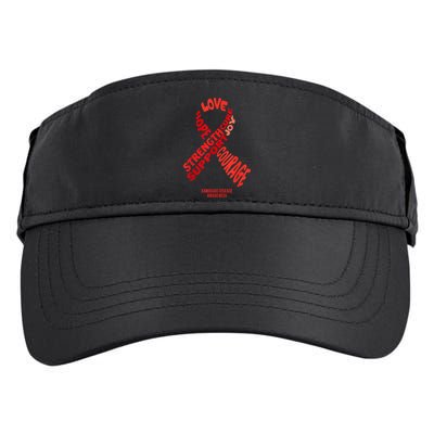 Kawasaki Disease Awareness Ribbon With Words Adult Drive Performance Visor