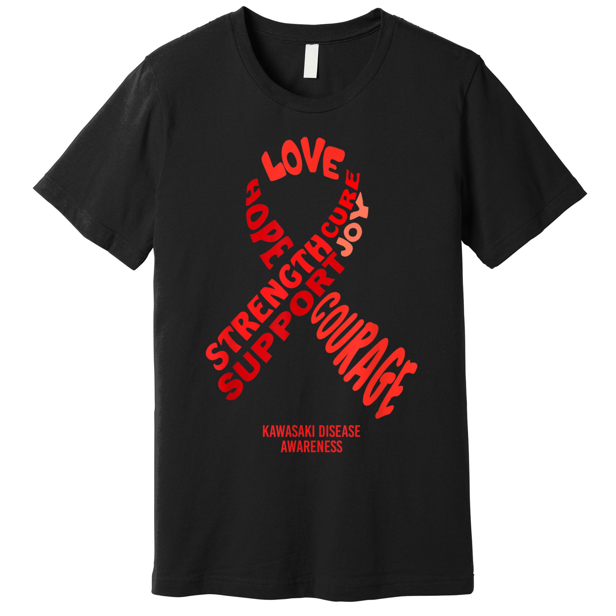Kawasaki Disease Awareness Ribbon With Words Premium T-Shirt
