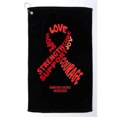 Kawasaki Disease Awareness Ribbon With Words Golf Towel