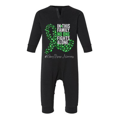 Kidney Disease Awareness Month Green Ribbon Butterflies Infant Fleece One Piece