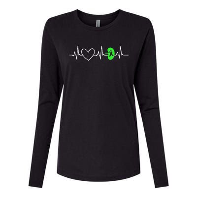 Kidney Disease Awareness Heartbeat Transplant Organ Donor Womens Cotton Relaxed Long Sleeve T-Shirt