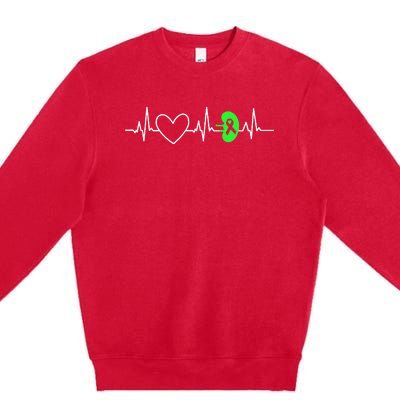 Kidney Disease Awareness Heartbeat Transplant Organ Donor Premium Crewneck Sweatshirt