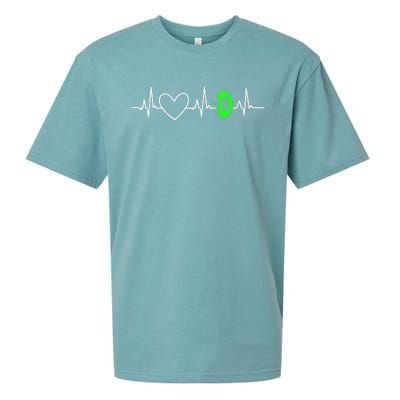 Kidney Disease Awareness Heartbeat Transplant Organ Donor Sueded Cloud Jersey T-Shirt