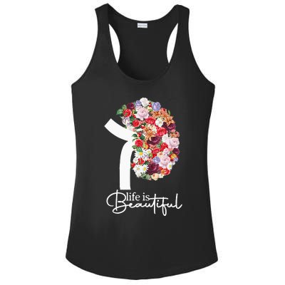 Kidney Disease Awareness Kidney Dialysis Transplant Donor Ladies PosiCharge Competitor Racerback Tank