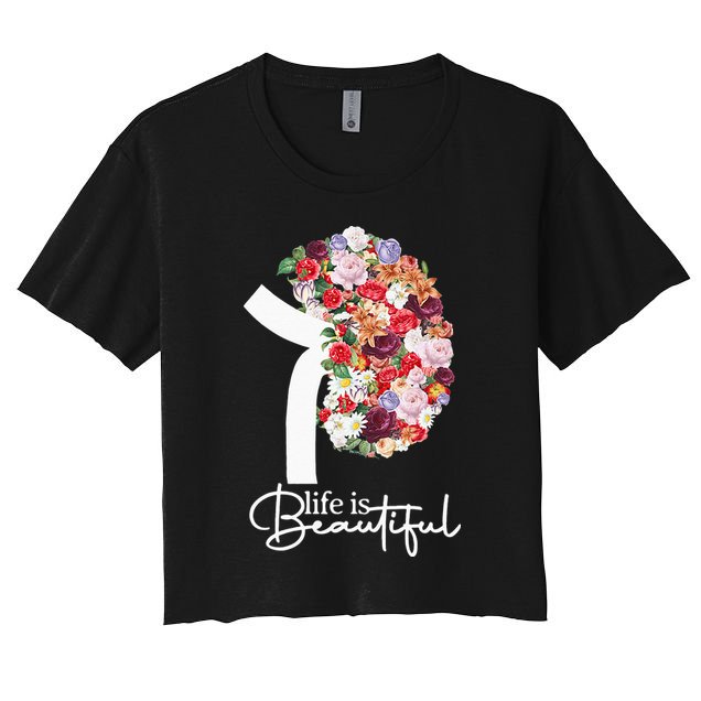 Kidney Disease Awareness Kidney Dialysis Transplant Donor Women's Crop Top Tee