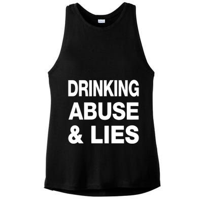 Kallmekris Drinking Abuse And Lies Ladies PosiCharge Tri-Blend Wicking Tank