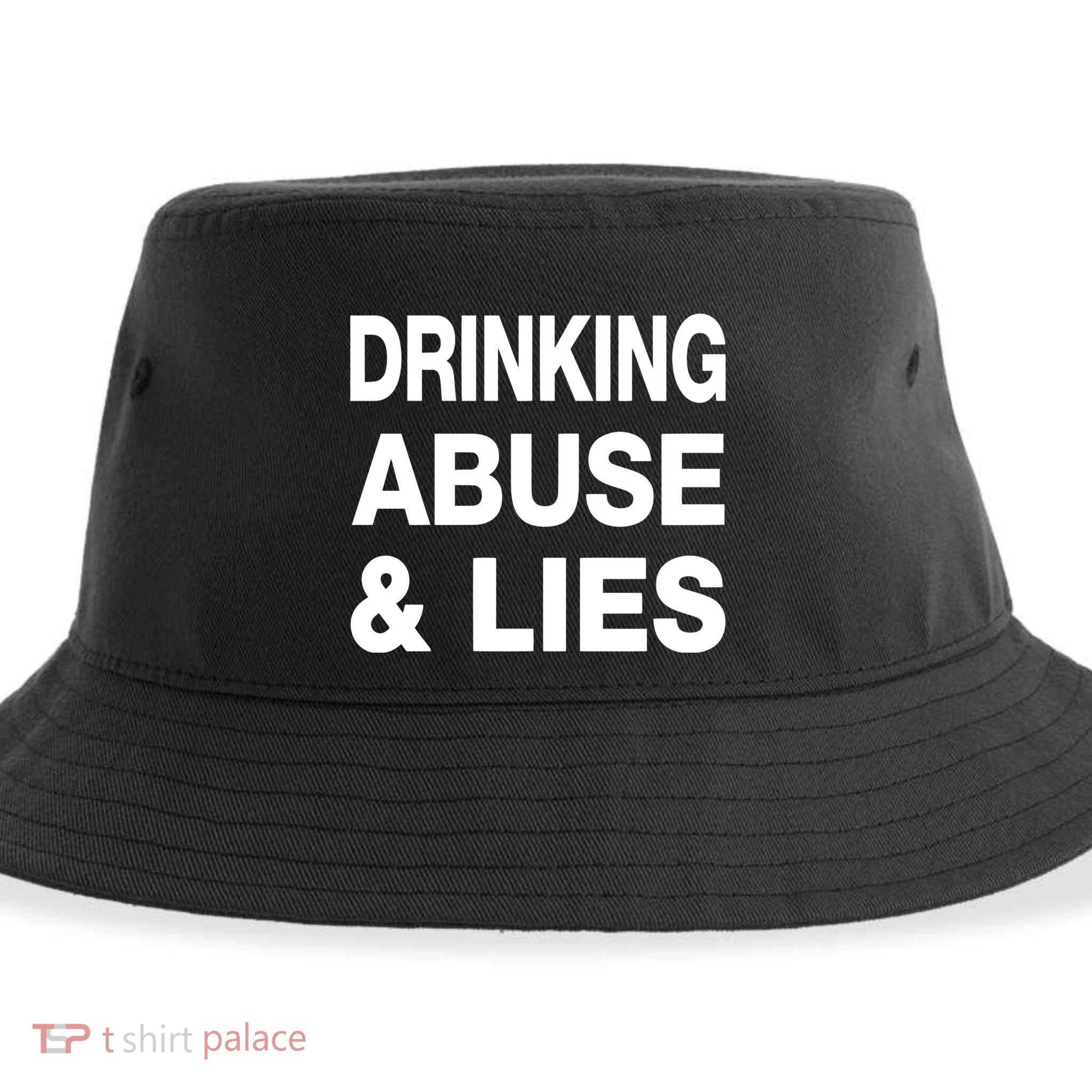 Kallmekris Drinking Abuse And Lies Sustainable Bucket Hat