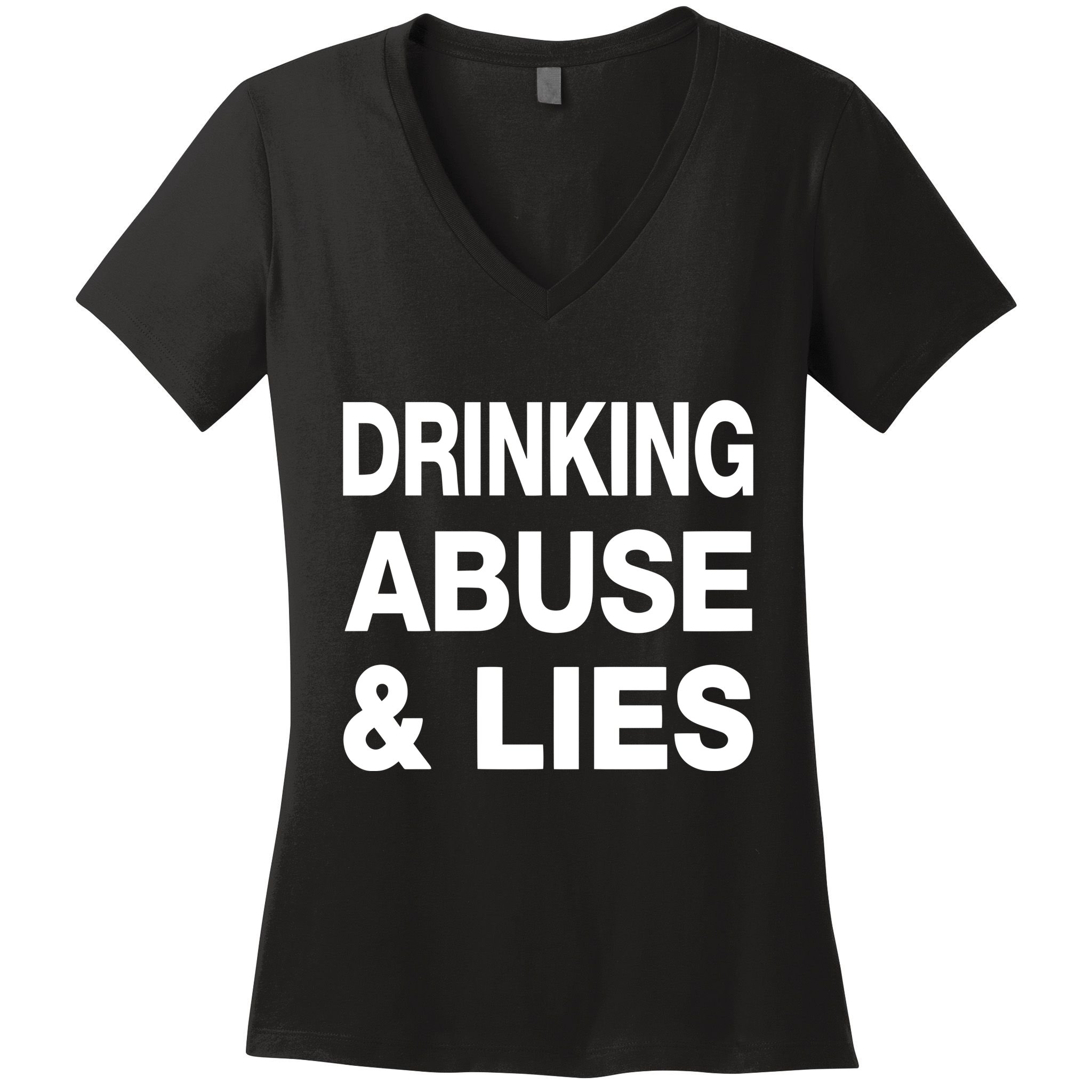 Kallmekris Drinking Abuse And Lies Women's V-Neck T-Shirt