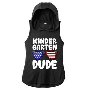 Kindergarten Dude Back To School American Flag Cool Gift Ladies PosiCharge Tri-Blend Wicking Draft Hoodie Tank