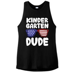 Kindergarten Dude Back To School American Flag Cool Gift Ladies PosiCharge Tri-Blend Wicking Tank