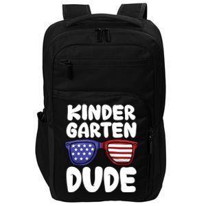 Kindergarten Dude Back To School American Flag Cool Gift Impact Tech Backpack