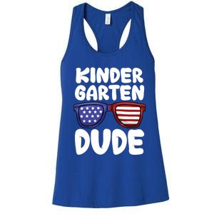 Kindergarten Dude Back To School American Flag Cool Gift Women's Racerback Tank