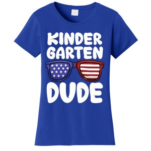 Kindergarten Dude Back To School American Flag Cool Gift Women's T-Shirt