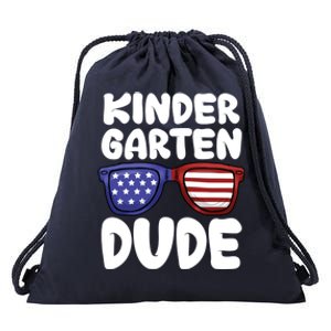 Kindergarten Dude Back To School American Flag Cool Gift Drawstring Bag