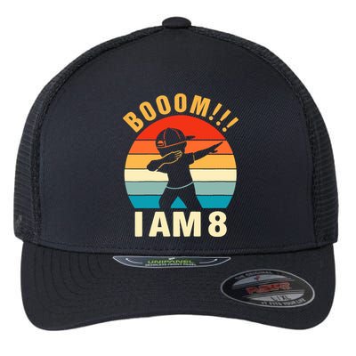 Kids Dabbing Birthday Shirt 8 Years Old Birthday Outfit Boys Flexfit Unipanel Trucker Cap