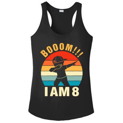 Kids Dabbing Birthday Shirt 8 Years Old Birthday Outfit Boys Ladies PosiCharge Competitor Racerback Tank