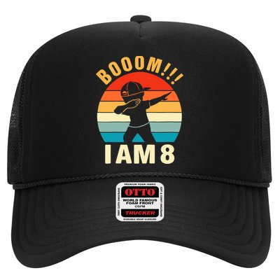 Kids Dabbing Birthday Shirt 8 Years Old Birthday Outfit Boys Trucker Hat