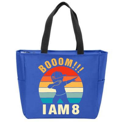 Kids Dabbing Birthday Shirt 8 Years Old Birthday Outfit Boys Zip Tote Bag
