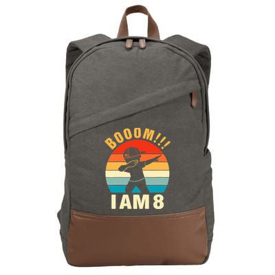 Kids Dabbing Birthday Shirt 8 Years Old Birthday Outfit Boys Cotton Canvas Backpack