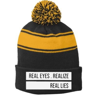 Kevin De Bruyne Real Eyes Realize Real Lies Stripe Pom Pom Beanie