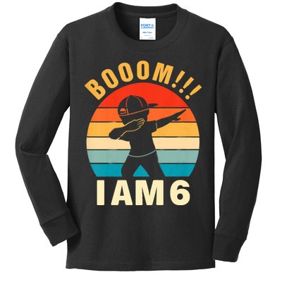 Kids Dabbing Birthday Shirt 6 Years Old Birthday Outfit Boys Kids Long Sleeve Shirt