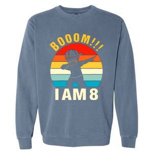 Kids Dabbing Birthday 8 Years Old Birthday Outfit Boy Garment-Dyed Sweatshirt