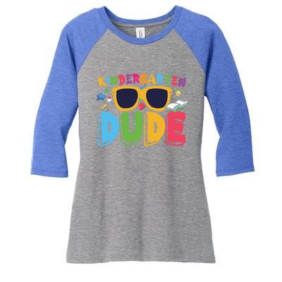 Kindergarten Dude Cute Kindergarten Gift Women's Tri-Blend 3/4-Sleeve Raglan Shirt