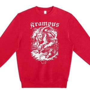 Krampus Design Christmas Season Evil Pajama Xmas Premium Crewneck Sweatshirt