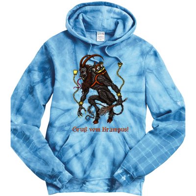 Krampus Dark Christmas Merry Krampus Holiday Horror Tie Dye Hoodie