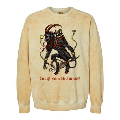 Krampus Dark Christmas Merry Krampus Holiday Horror Colorblast Crewneck Sweatshirt