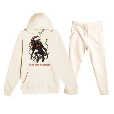 Krampus Dark Christmas Merry Krampus Holiday Horror Premium Hooded Sweatsuit Set