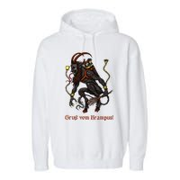 Krampus Dark Christmas Merry Krampus Holiday Horror Garment-Dyed Fleece Hoodie