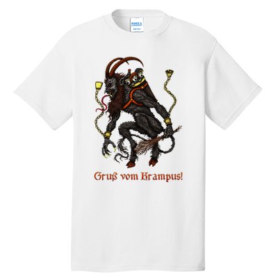 Krampus Dark Christmas Merry Krampus Holiday Horror Tall T-Shirt