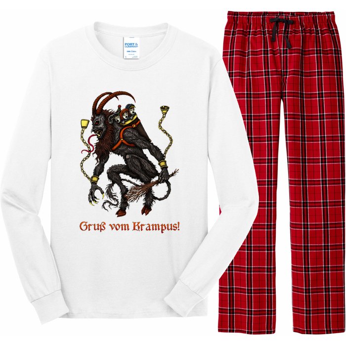 Krampus Dark Christmas Merry Krampus Holiday Horror Long Sleeve Pajama Set