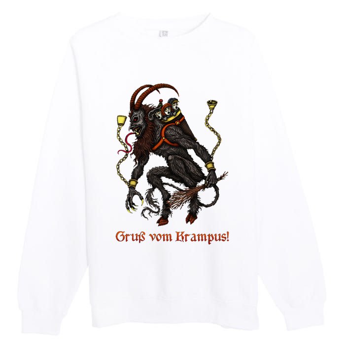 Krampus Dark Christmas Merry Krampus Holiday Horror Premium Crewneck Sweatshirt