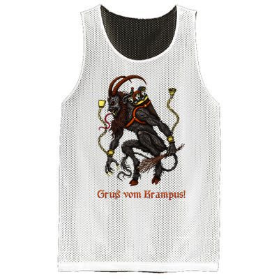 Krampus Dark Christmas Merry Krampus Holiday Horror Mesh Reversible Basketball Jersey Tank