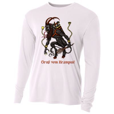 Krampus Dark Christmas Merry Krampus Holiday Horror Cooling Performance Long Sleeve Crew