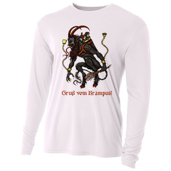 Krampus Dark Christmas Merry Krampus Holiday Horror Cooling Performance Long Sleeve Crew