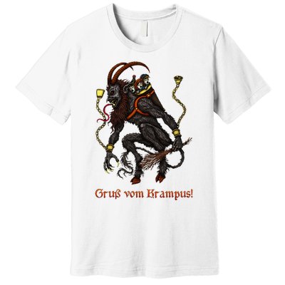 Krampus Dark Christmas Merry Krampus Holiday Horror Premium T-Shirt