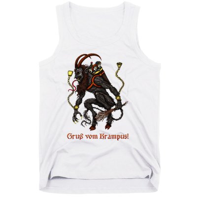 Krampus Dark Christmas Merry Krampus Holiday Horror Tank Top