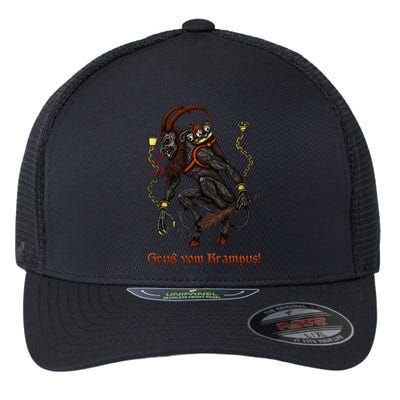 Krampus Dark Christmas Merry Krampus Holiday Horror Flexfit Unipanel Trucker Cap