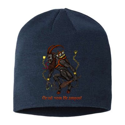 Krampus Dark Christmas Merry Krampus Holiday Horror Sustainable Beanie