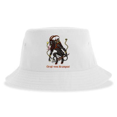 Krampus Dark Christmas Merry Krampus Holiday Horror Sustainable Bucket Hat