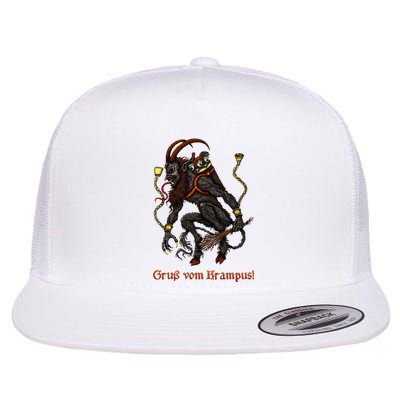 Krampus Dark Christmas Merry Krampus Holiday Horror Flat Bill Trucker Hat