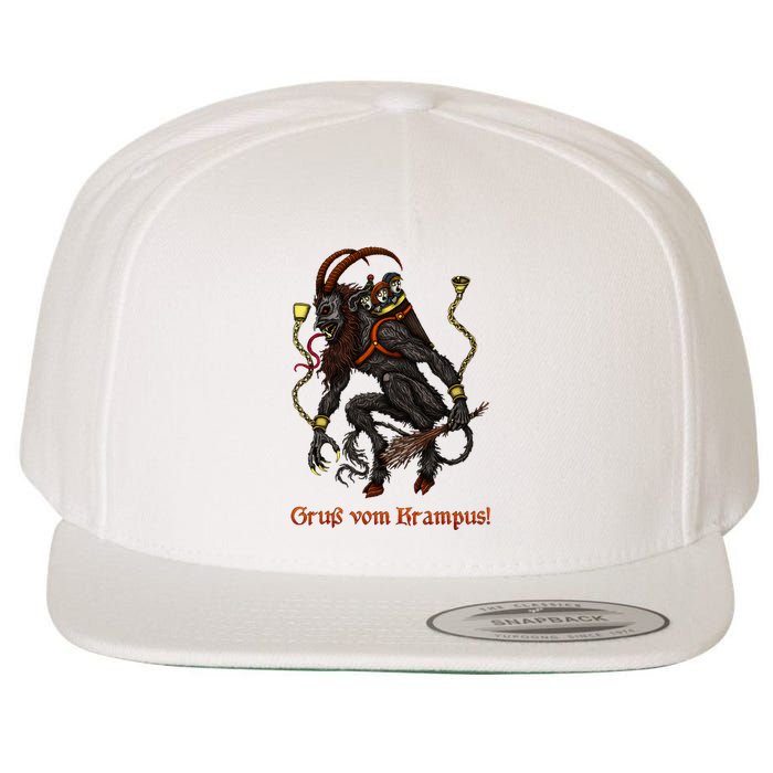 Krampus Dark Christmas Merry Krampus Holiday Horror Wool Snapback Cap