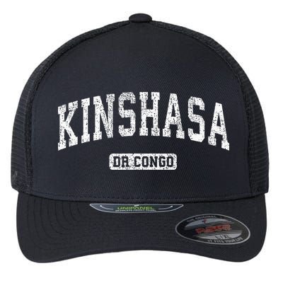 Kinshasa Dr Congo Vintage Sports Design Flexfit Unipanel Trucker Cap