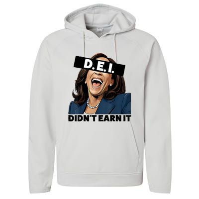 Kamala Dei DidnT Earn It Anti Kamala Harris Vote Trump 2024 Performance Fleece Hoodie