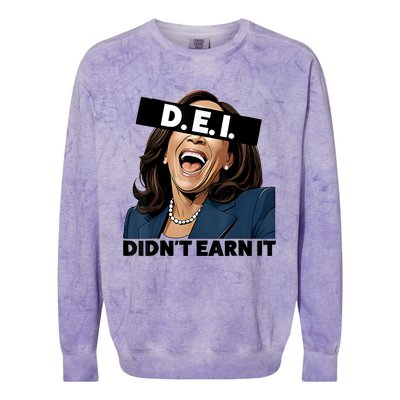 Kamala Dei DidnT Earn It Anti Kamala Harris Vote Trump 2024 Colorblast Crewneck Sweatshirt