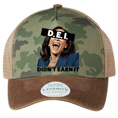 Kamala Dei DidnT Earn It Anti Kamala Harris Vote Trump 2024 Legacy Tie Dye Trucker Hat